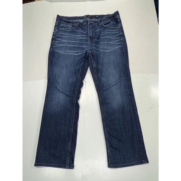 BKE Derek Jeans Mens Size 36X29 Blue Denim Relaxed Straight Stretch Whiskered - Picture 1 of 15